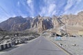 Landscape of Karakoram Highway and Passu Cones in Gojal Valley, Pakistan Royalty Free Stock Photo