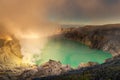 Landscape of Kawah Ijen crater Indonesia at sunrise., Beautiful scene of natural Ijen volcano crater, Journey traveling Royalty Free Stock Photo