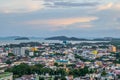 Landscape at Khao Rang Viewpoint of Phuket city in sunset, Phuket province, Thailand Royalty Free Stock Photo