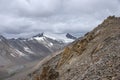Landscape at the Khardungla pass between Leh and Diskit in Ladakh, India Royalty Free Stock Photo