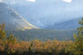 Landscape with the Khibiny mountains. Royalty Free Stock Photo