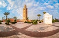 Marrakesh landscape with Koutoubia Mosque minaret Royalty Free Stock Photo