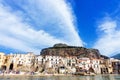 Landscape of La Rocca Hill in Cefalu in Sicily, Italy Royalty Free Stock Photo