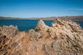 Landscape with lake Baikal, Russia Royalty Free Stock Photo