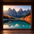 Landscape of Lake Carezza, Karersee with Dolomites, Nova Levante, Bolzano, Italy. Majestic landscape of
