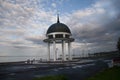 landscape lake clouds rain the gazebo the structure the building Royalty Free Stock Photo