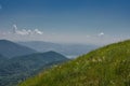 The Landscape of Lake Como from an alpine trail in the palanzone peak Royalty Free Stock Photo