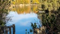 landscape lake in lagunas de las madres arganda del rey