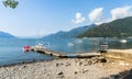 Landscape of lake Maggiore on a sunny day, Maccagno, Italy Royalty Free Stock Photo