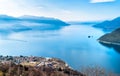 Landscape of lake Maggiore in province of Varese, Italy Royalty Free Stock Photo