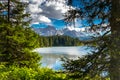 Landscape on Lake Misurina in the Italian Alps. Summer landscape in the Italian Dolomites. South Tyrol Italy. Europe Royalty Free Stock Photo