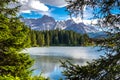 Landscape on Lake Misurina in the Italian Alps. Summer landscape in the Italian Dolomites. South Tyrol Italy. Europe Royalty Free Stock Photo