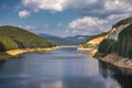 Landscape with lake Oasa in Romanian Carpathians, Transalpina. Royalty Free Stock Photo