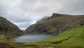 Landscape and lake from Village of Saksun, Faroe Islands, Denmark Royalty Free Stock Photo