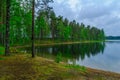 Landscape of lakes and forest along the Punkaharju ridge