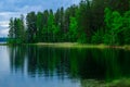 Landscape of lakes and forest along the Punkaharju ridge