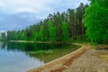 Landscape of lakes and forest along the Punkaharju ridge. Shouthern Savonia, Lakeland region