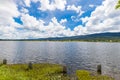 Landscape of Lam Phra Phloeng Reservoir in a sunny day with bright blue sky, Wang Nam Khiao, Thailand Royalty Free Stock Photo