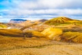 Landscape at Landmannalaugar in rhyolite mountains of the Fjallabak Nature Reserve, aka Rainbow mountains, Iceland Royalty Free Stock Photo