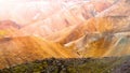 Landscape at Landmannalaugar in rhyolite mountains of the Fjallabak Nature Reserve, aka Rainbow mountains, Iceland Royalty Free Stock Photo