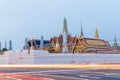 Landscape, Landmark,Temple Wat Pra Kaew, Thai religion morning Before sunrise, Bangkok, Thailand Royalty Free Stock Photo