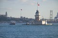 Landscape a landscape the island the Maiden tower in Istanbul in Turkey a view from the seashore Royalty Free Stock Photo