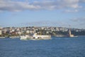 Landscape a landscape the island the Maiden tower in Istanbul in Turkey a view from the seashore Royalty Free Stock Photo