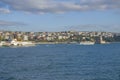 Landscape a landscape the island the Maiden tower in Istanbul in Turkey a view from the seashore Royalty Free Stock Photo