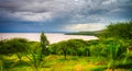 Landscape of Langano lake coastline, Oromia, Ethiopia Royalty Free Stock Photo