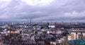 Landscape of a large industrial city in cloudy weather. Royalty Free Stock Photo