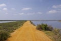 Landscape of the Las Marismas Del Odiel - the natural area in Andalucia, Spain