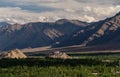 Landscape of Leh Ladakh city in india, ancient temple over mountain surround with forest