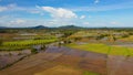 Landscape on Leyte Island, Philippines. Rice fields, top view. Agriculture concept.