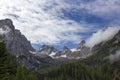 Landscape of Lienz Dolomites in Austria. Panorama of massive Alpine mountains
