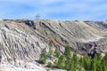 Landscape like a planet Mars surface. Solidified red-brown black Earth surface. Cracked and scorched land. Refractory clay Royalty Free Stock Photo