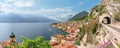 Landscape with Limone sul garda town, Garda Lake Royalty Free Stock Photo