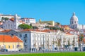 Landscape of Lisbon dotted with religious buildings, Portugal