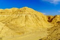 Landscape of lissan marl rocks along the Arava Peace Road