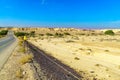 Landscape of lissan marl rocks along the Arava Peace Road