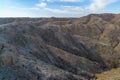 Landscape of lissan marl rocks along the Arava Peace Road