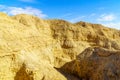 Landscape of lissan marl rocks along the Arava Peace Road