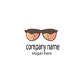 Landscape logo illustration of glasses and with color vector design Royalty Free Stock Photo