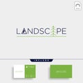 Landscape logo text vector design symbol icon Royalty Free Stock Photo