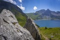 Landscape at the Luenersee with rocks and plants