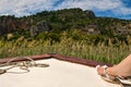 Landscape of Lycian rock cut tombs at Dalyan, Turkey Royalty Free Stock Photo