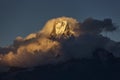 Landscape with Machapuchare-Fishtail peak view from Tadapani during trekking in Himalaya Mountains, Nepal Royalty Free Stock Photo