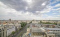 Landscape, Madrid, Spain cityscape above Gran Via shopping street. Spain during sunset. Royalty Free Stock Photo