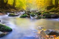 Landscape magic river in autumn.