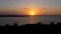 Landscape magnificent sunset on the ocean. Mexico