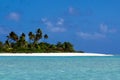 Landscape of of Maina Island in Aitutaki Lagoon Cook Islands